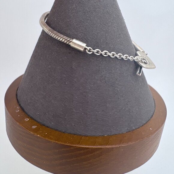 Pandora ALE Sterling Silver 925 Heart Snake Chain Bracelet Size 6.5" Length - Picture 2 of 10